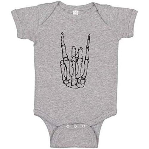 TATY Kids Skeleton Rock Hand Graphic Baby Infant Bodysuit