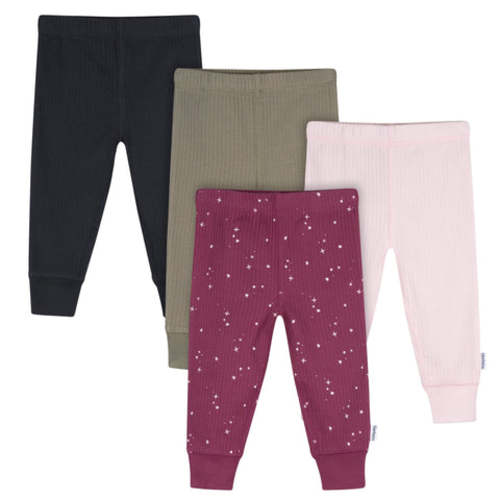 4-Pack Baby Girls Stars Active Pants