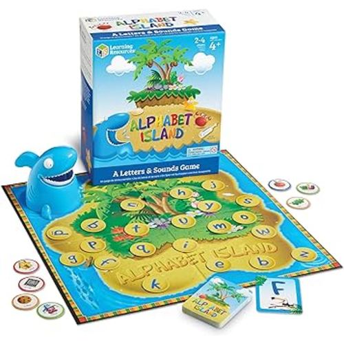 Learning Resources Alphabet Island, Letter & Sounds Game, Language Development Toy, Alphabet Learning Toys, ABC Board Games for Kids, Ages 4+
