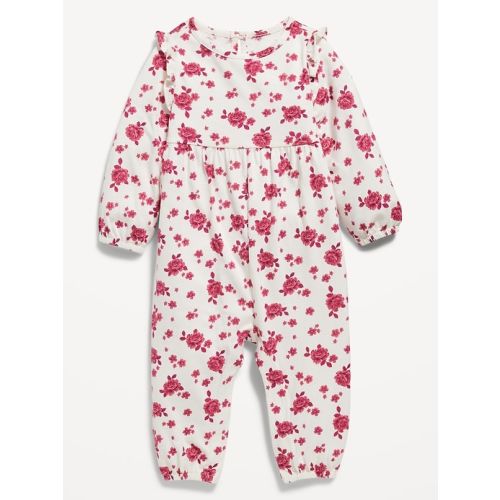 Long-Sleeve Ruffle-Trim Jumpsuit for Baby