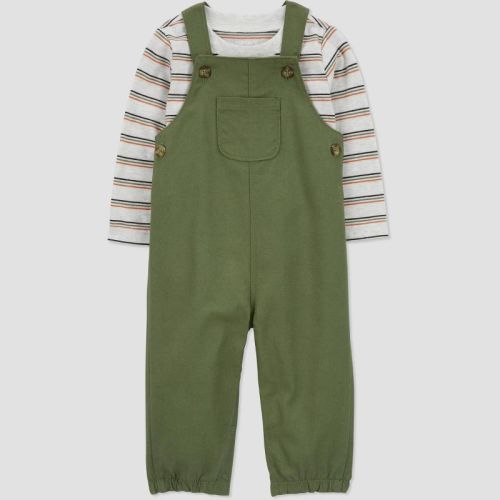 Carter's Just One You® Baby Boys' Striped Undershirt & Bottom Set - Green 12m