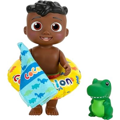 CoComelon - Splish Splash Cody Doll with Dino Bath Squirter and Water Accessories - Water Play - Toys for Kids and Preschoolers - Amazon Exclusive