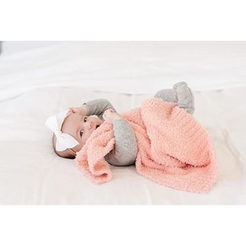 SARANONI Bamboni Baby Blanket | Luxury Plush Super Soft Blanket | Breathable Comfort Infant Baby Blankets for Boys & Girls | Peach, Mini - 15” x 20”