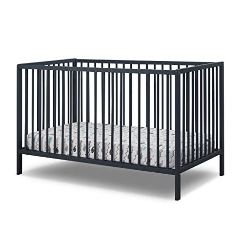Sorelle Furniture Happy Crib 3-in-1 Convertible Crib, Made of Sustainable Beech Wood, Wooden Baby Bed, Toddler Bed and Child’s Daybed, Simplistic Nursery Furniture (Midnight)