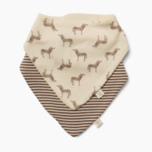 Tiny Kind Bandana Bibs 2 Pack - Deep Taupe Zebra, Os