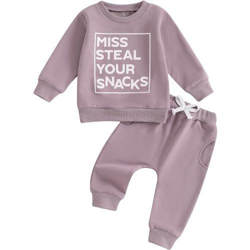 Sejardin Toddler Baby Girl Fall Winter Outfit Letter Print Long Sleeve Sweatshirts and Stretch Pants Infant Girl Clothes