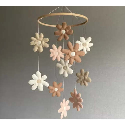 Cozybaby Handmade Daisy Nursery Mobile | Floral Baby Mobile