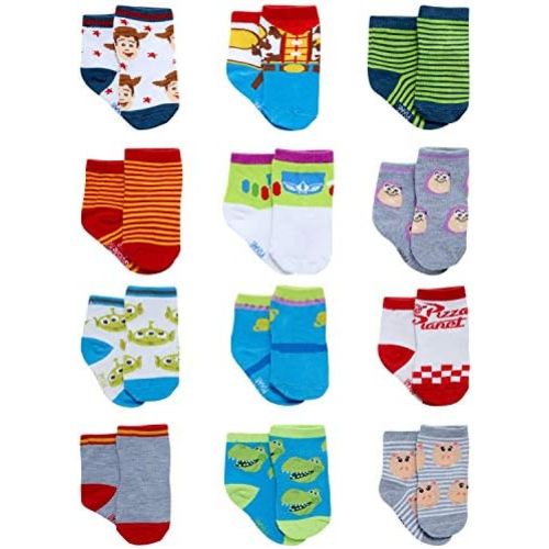 Disney Baby Boys Socks - 12 Pack Soft Newborn Baby Socks Character Prints - Cute Newborn and Infant Socks (0-24M)