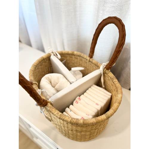 Natural Diaper Caddy Basket by Design Dua
