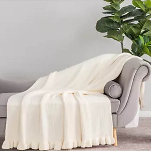 Berkshire 60x80 Oversized Hartford Knit Throw with Ruffle