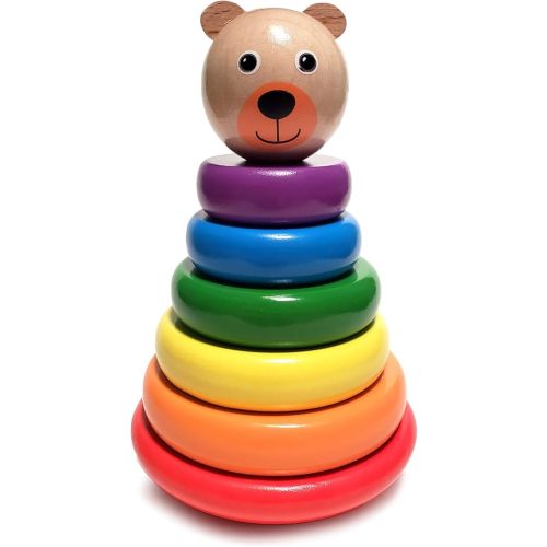 Baby Toys Wooden Stacking Rings - Bilingual Educational Toys for 2 Year Old | Learn Rainbow Colors in English & Spanish with Toddler Games Learning Activities Ebook