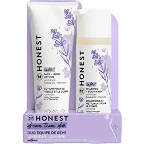 The Honest Company 2-in-1 Cleansing Shampoo + Body Wash and Face + Body Lotion Bundle | Gentle for Baby | Naturally Derived | Lavender Calm, 18.5 fl oz