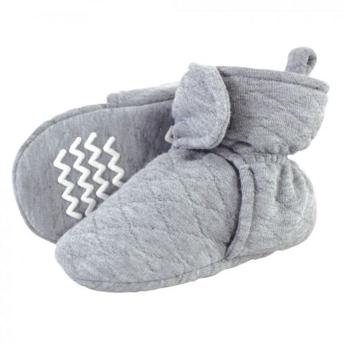 Hudson Baby Baby and Toddler Quilted Booties, Heather Gray, 6-12 Months