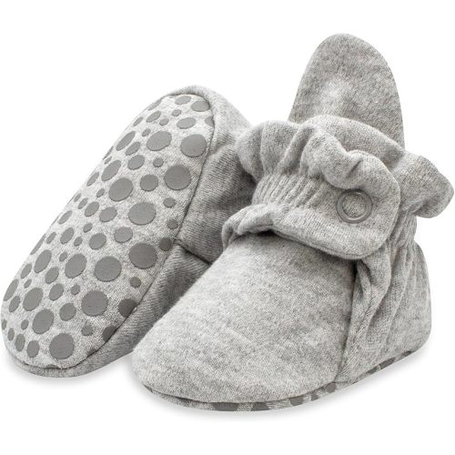 Zutano Unisex Organic Cotton Baby Booties, Stay-On and Non-Slip, Newborn to Toddler