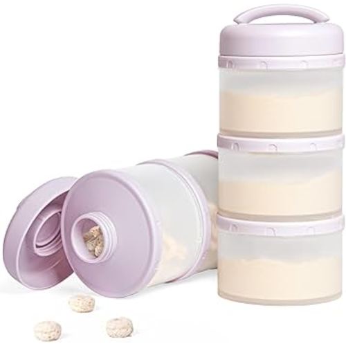 Termichy Stackable Formula Dispenser Portable Milk Powder Container, 2 Pack, Light Purple
