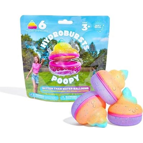 Hydroburst 6-pack Reusable Water Balloons by Relatable, For The Pool, Beach Toys And Outdoor Play Toys, Includes 6 Refillable Balloons