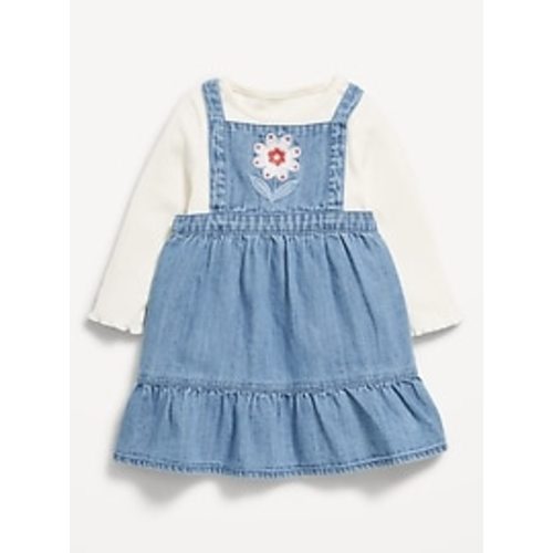 Long-Sleeve Ribbed T-Shirt and Chambray Dress Set for Baby | Old Navy