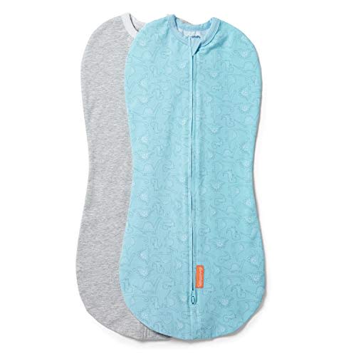 SwaddleMe by Ingenuity Pod - Size Small/Medium, 0-3 Months, 2-Pack (Dino Jam)
