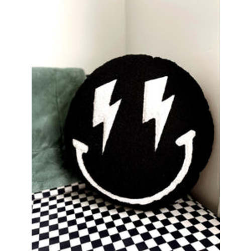 Black Smiley Face Plush Pillow – Ledger Nash