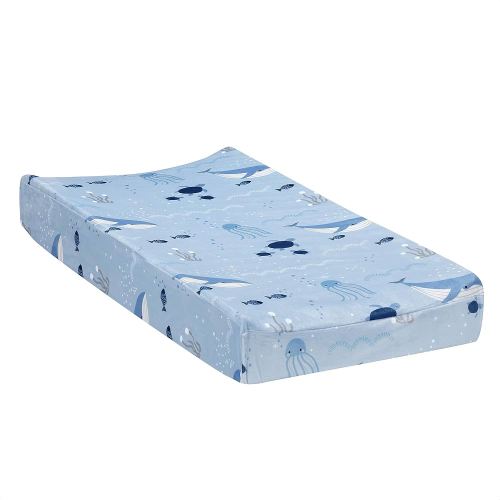 Lambs & Ivy Bubbles and Squirt Underwater Whale/Fish Soft Changing Pad Cover