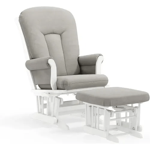 Amazon.com: Dutailier Alice 0209 Glider Multiposition-Lock Recline with Ottoman (White/Light Grey) : Home & Kitchen