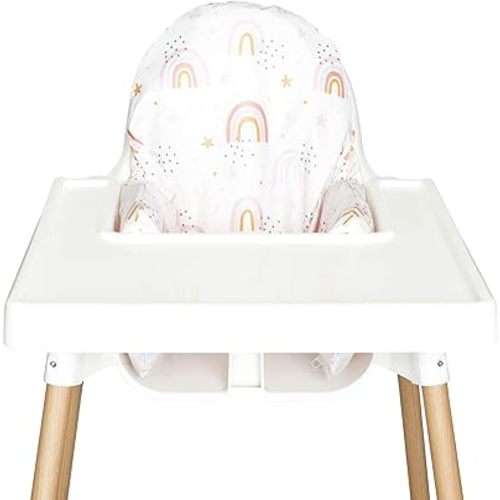 IKEA Highchair Cushion Cover for Inflatable Cushion, Compatible for IKEA Antilop Highchair Accessories, Stain-Proof&Wipeable Cushion Cover(Cushion NOT Included) (Rainbow with Stars)