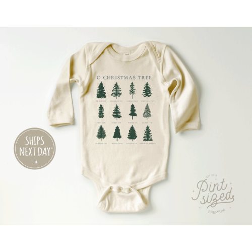 Boho Trees Baby Onesie® - Retro O Christmas Bodysuit - Cute Minimalist Winter Natural Onesie®