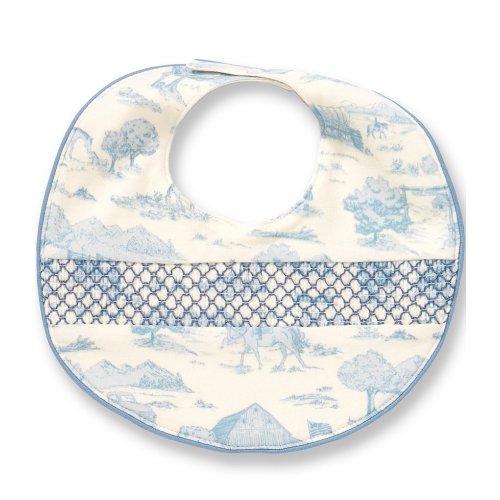 Edgehill Collection Baby Boys Cotton Toile Print Smocked Bib