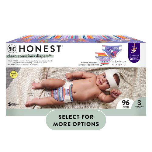 The Honest Company, Clean Conscious Diapers™, Alebrijes Magicos + Colores Misticos, Size 3, 96 Count Large Box