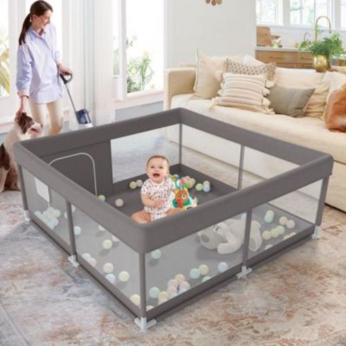 Large Baby Playpen – 47×47in Toddler Play Yard, Indoor Activity Fence for Apartments, Safe & Spacious Play Area