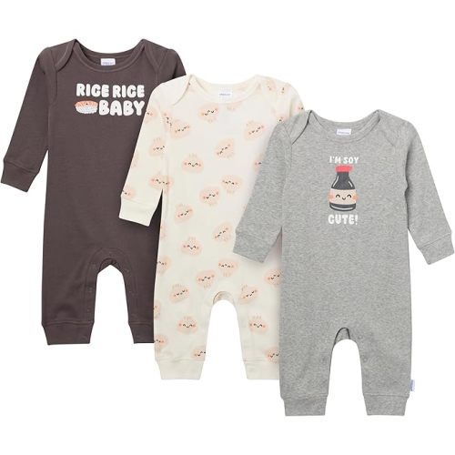 Onesies Baby Neutral 3-Pack Footless Pajamas, 0-3 Months