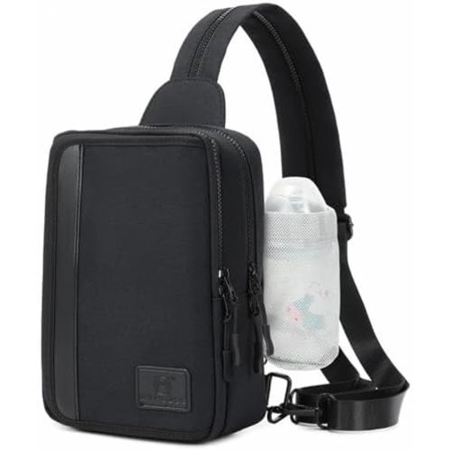 MYHOZEE Sling Bag Crossbody Backpack Purse - 2 in 1 Nylon Cross Body Bag Diaper with Wipes Pouch, Water Bottle Pocket