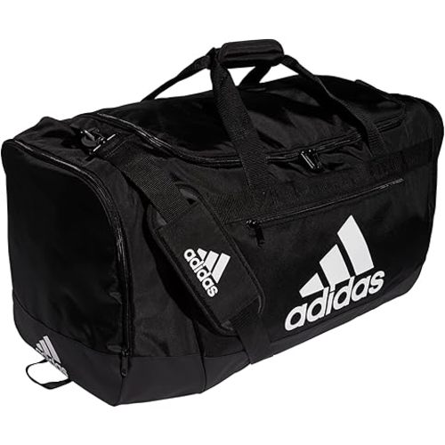 adidas Unisex Defender 4.0 Gym Duffel Bag for Men and Women, Black/White, Large (110L)