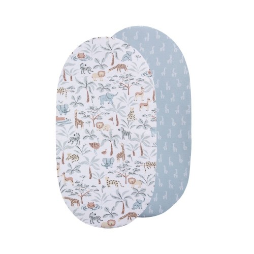 Living Textiles Bedside Sleeper Fitted Sheet 2 Pack Wild Safari