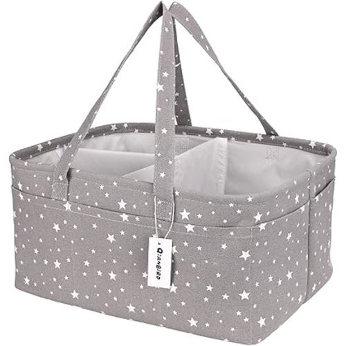 Baby Diaper Caddy Organizer-Extra Large Portable Diaper Caddy Basket-Diaper Organizer Caddy-Diaper Holder Tote Bag for Changing Table Newborn Registry Baby Shower Basket for Diapers & Wipes…