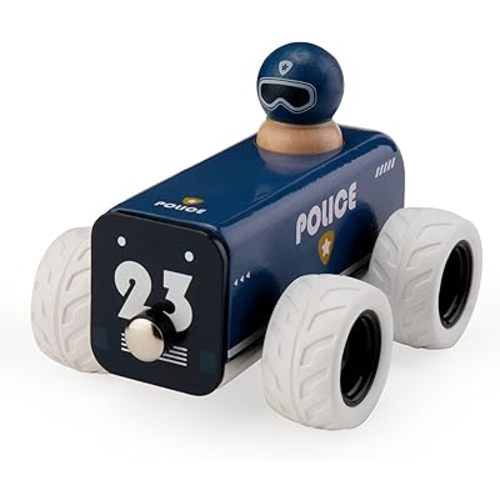 BTB Wooden Pull Back Car,Toy Police Car,Montessori Wooden Toy,Pullback Pull-Back Car,Wooden Vintage Retro Classic Toy Car,Wood Toy Cars,Wooden Race Car,Racing Car,Wooden Car,Toddler Boy Boys Toys