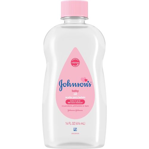 Johnson's Baby Oil, Pure Mineral Oil to help Prevent Moisture Loss for Baby, Kids & Adults, Gentle & Soothing Baby Massage Oil for Dry Skin Relief, Original Scent, Baby Essentials, 20 fl. oz