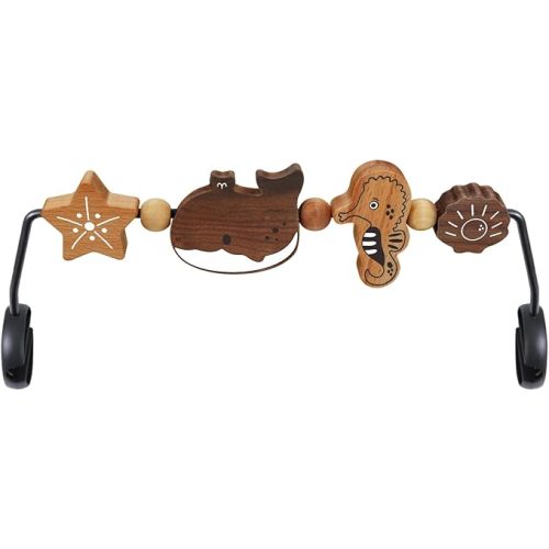 iGRATENS Baby Bjorn Bouncer Toy Bar - Toy Bar for Baby Bouncer Soft & Bliss, Easy to Attach and Remove, 360°Rotating Natural Wooden Toys, Exciting Design for Curious Babies, Safari Animals