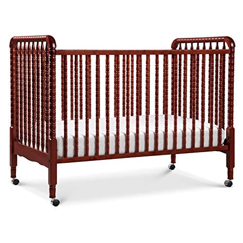 DaVinci Jenny Lind 3-in-1 Convertible Crib in Rich Cherry, Removable Wheels, Greenguard Gold Certified
