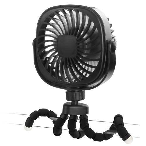Portable Stroller Fan, DR.PREPARE Rechargeable Handheld Fan Battery Powered Clip On Fan, Black