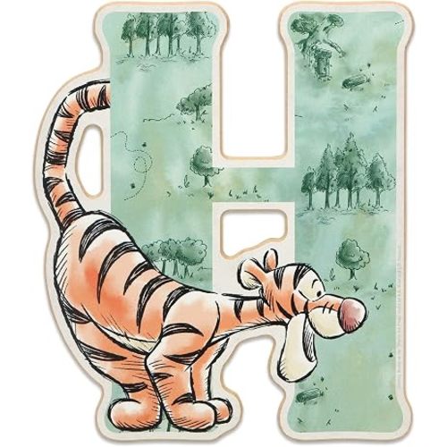 Disney Winnie the Pooh Letter H Wood Wall Decor - Adorable Tigger Alphabet Initial for Nursery