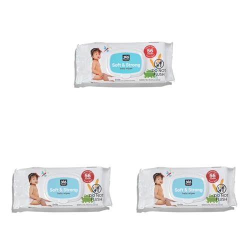365 by Whole Foods Market, Baby Travel Wipes, 56 Count (Pack of 3)