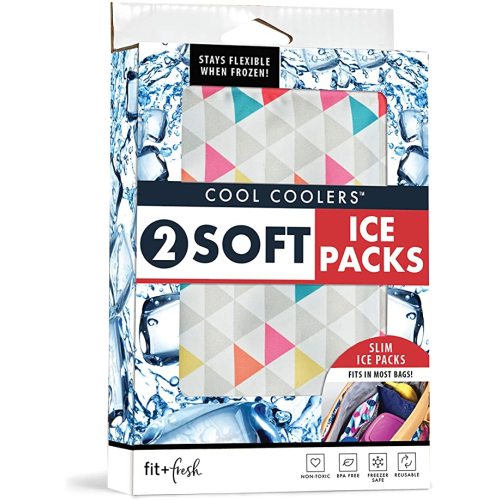 Cool Coolers by Fit + Fresh, Reusable Soft Ice Packs for Baby Bags, Flexible Bottle Ice Pack & Breastfeeding Essentials, Perfect for Breastmilk Storage, 2PK, Multicolor