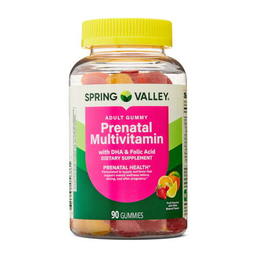 Spring Valley DHA and Folic Acid Prenatal Multivitamin Supplement Gummies, 90 Count HSA/FSA Eligible