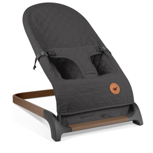 ANGELBLISS Baby Bouncer, Portable Bouncer Seat for Babies, Infants Bouncy Seat with Cotton Fabric, Natural Vibrations (Brown)