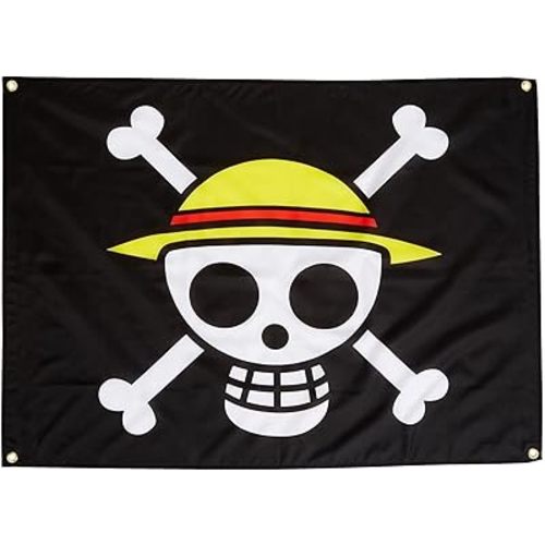 GE Animation GE-6468 One Piece Luffy's Straw Hat Pirate Flag Multi-colored, 31"