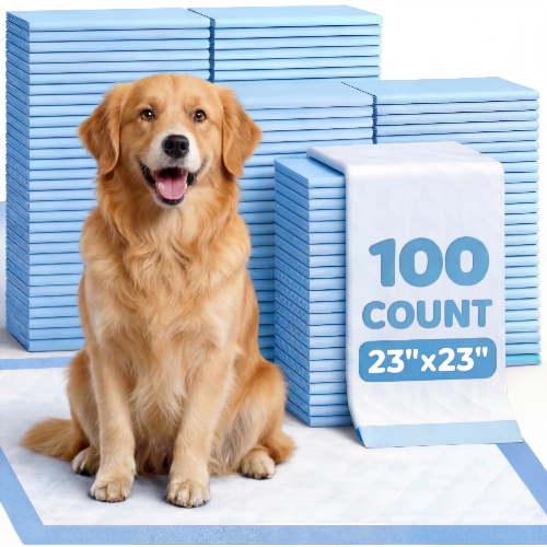 Puppy Pads,100 Count 23"x23"Large 6-Layer Training Disposable Pee Pads with Super Absorbent & Leak-Proof