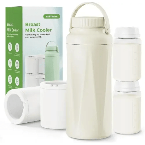 Portable Breast Milk Cooler Bottle-22oz Breastmilk Chiller for Outdoor Travel Mom, Keeps Milk Fresh Cooling for 24 Hours,Breastfeeding Essentials with 2pcs Bottle for Breastmilk Storage