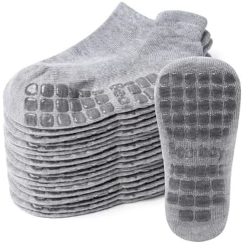 Baby Non Slip Ankle Socks with Grippers (9 Pair) for 0 months-7 years old Walking Socks