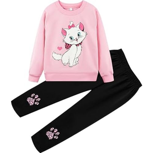 Little Girls Outfits 2 Piece Toddler Long Sleeve Sweatshirt Leggings Pants Fall Winter Clothing Set 2-10 Years